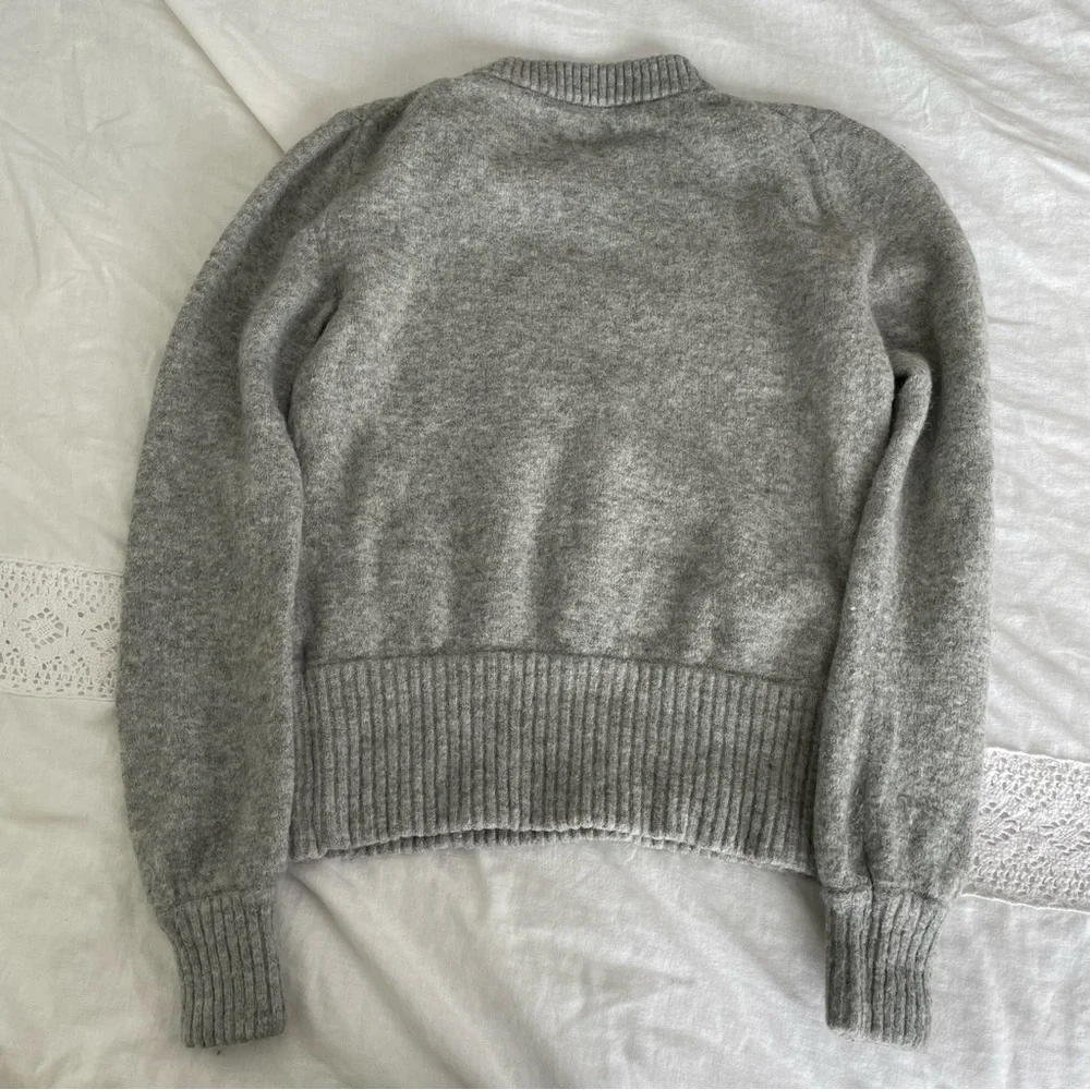 J. CREW XS GRAY CREWNECK SWEATER IN SUPER SOFT YARN merino wool blend